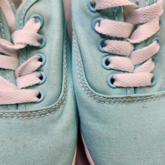 VANS Unisex Teal Blue Lace Up Low Top Skateboarding Sneakers Shoes Size M4.5 W6 - Picture 3 of 8